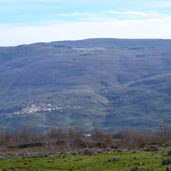 Vista de Valdastillas y Piornal desde Rebollar